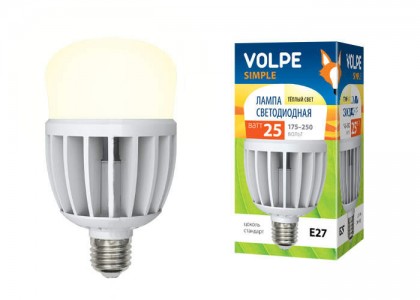 Лампа светодиодная LED-M80-25W/WW/E27/FR/S с матовым рассеивателем