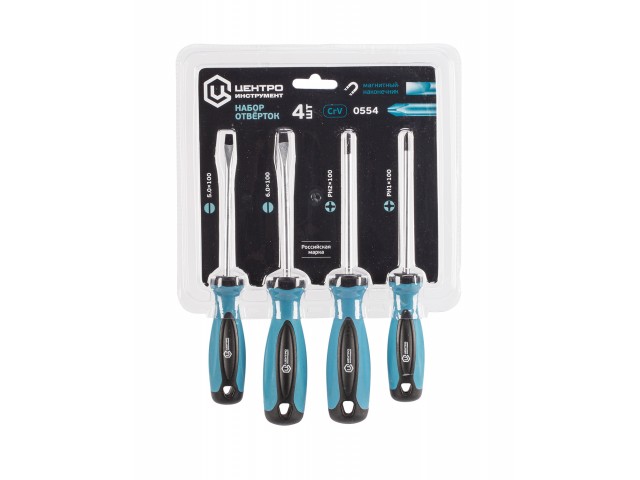 Набор отверток SL/PH  4 шт, сталь Cr-V , магнитный наконечник ЦИ