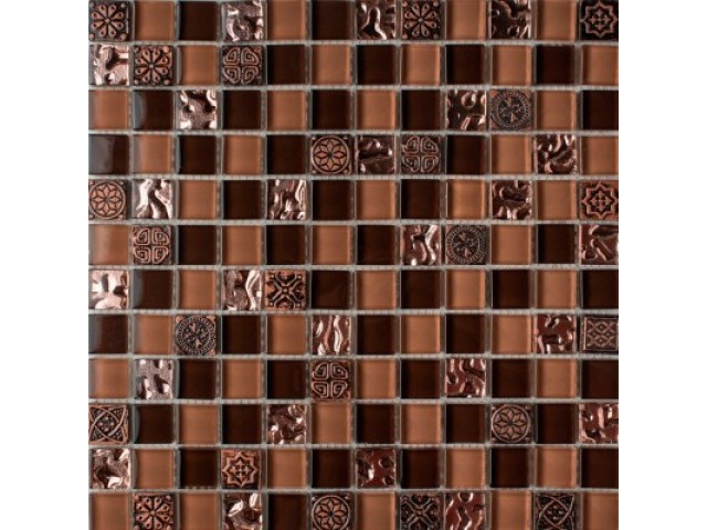 ANKARA мозаика стеклянная со вставками из пластика чип 23х23х8 мм лист 295х295 мм на сетке(11шт/кор)