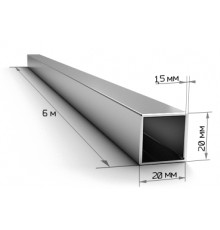 Труба профильная 20*20*1,5мм (6м) 5,046кг/пач400шт