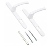 Комплект ручек для узкопрофильных дверей с пружиной белый АГН-85,25,67-75 RAL 9016