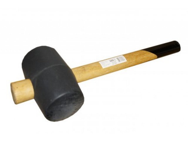 Киянка из черной резины, деревянная  рукоятка, 680 гр, Энкор