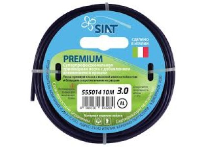 Леска для триммера 3ммх10м Premium алюминиум квадрат Siat