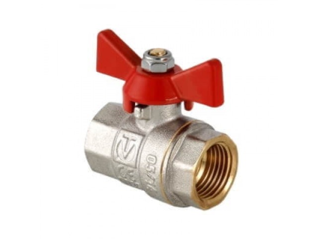Кран шаровой Valtec Base VT.217.N.06 ДУ25 ВВ бабочка ручка