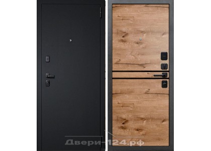 Дверь входная металлическая Дуэт 2 Черный Муар 8,5 см МДФ Дуб Пацифик 860х2050 левая