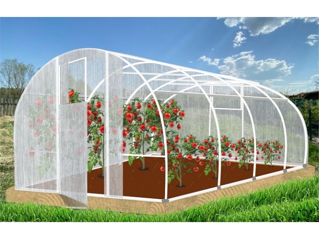 Теплица Кормилица 4х3х2,1м Усиленная, окрашенная, 2 двери