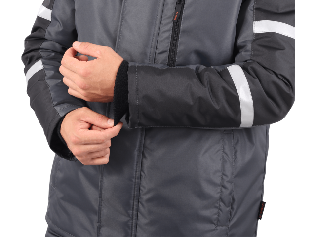 Костюм зимний РОУД куртка, полукомбинезон, размер 112-116, рост 182-188 серый-черный