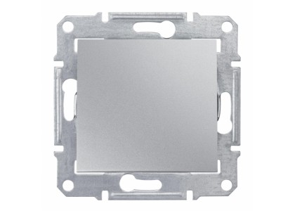 Выключатель 1-клавишный в рамку алюминий
