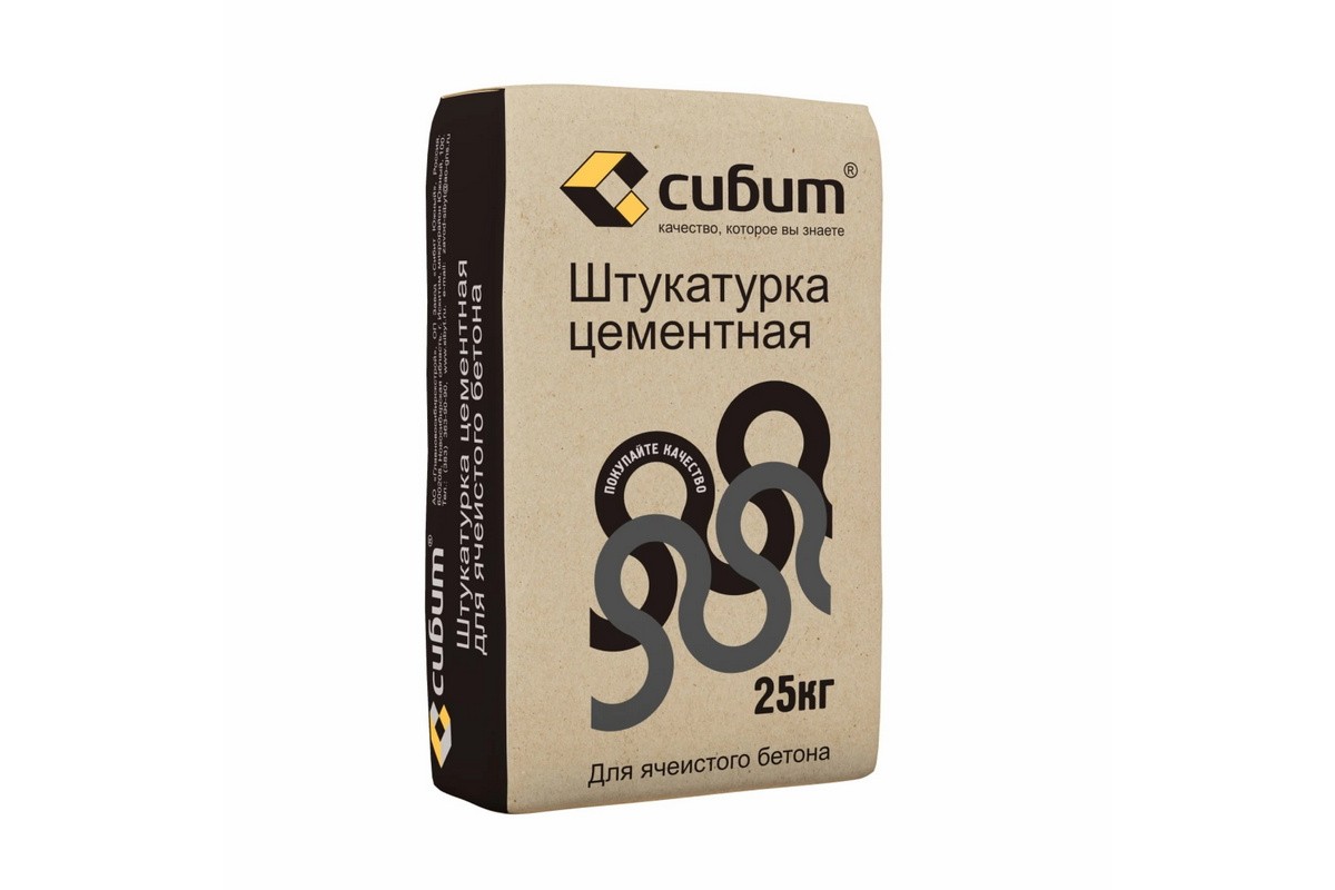 Штукатурка Сибит цементная для ячеистого бетона 25 кг(56) в Центральной  Стройбазе купить по низкой цене