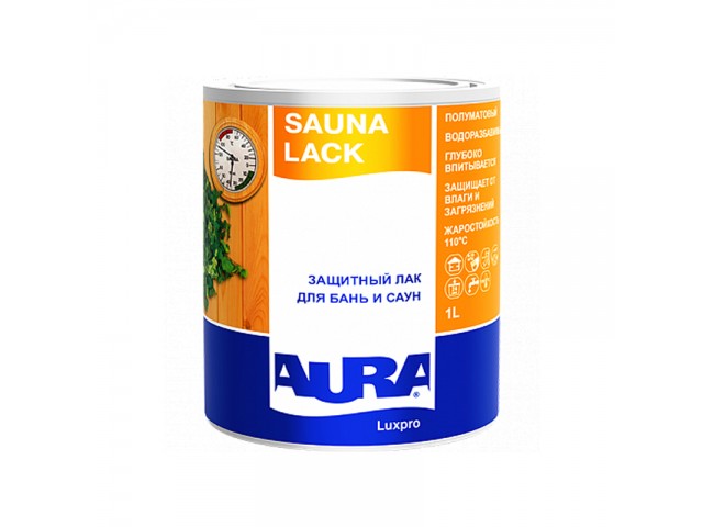 Лак для саун акриловый в/д Aura Sauna Lack 1 л НМ
