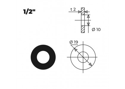 Прокладка резиновая 1/2  (упаковка 10шт) в блистере