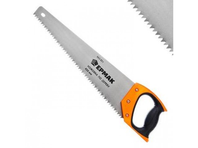 Ножовка по дереву 450 мм, шаг 8 мм, пластиковая ручка, Ермак