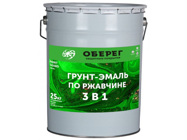 Грунт-эмаль PaintGuard по ржавчине алкидная 3 в 1 красный 25 кг ТУ
