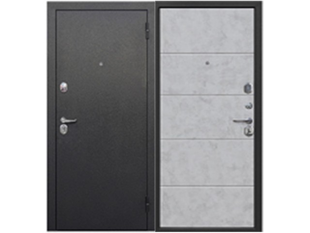 Дверь металлическая 7,5 см Гарда Букле черный/Бетон снежный 960х2050 правая