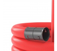 Труба двустенная ПНД/ПВД d 50 мм (25/50м) красная с протяжкой+муфта 