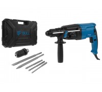 Перфоратор BULL BH 2602, 4 режима, 3 Дж, 2 зубила, 3 сверла, БЗП в комп, 800 Вт, кейс