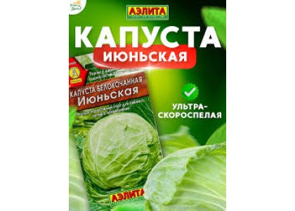 Капуста Июньская ультраскороспелая 0,5г (Аэлита) 
