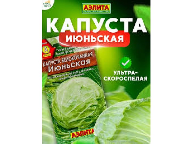 Капуста Июньская ультраскороспелая 0,5г (Аэлита) 