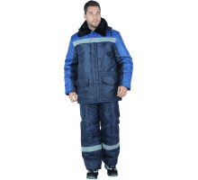 Костюм зимний Регион, куртка, брюки, размер 128-132, рост 182-188, синий-василек
