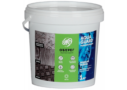 Жидкая резина акриловая гидроизоляционная белая 1 кг AquaGuard
