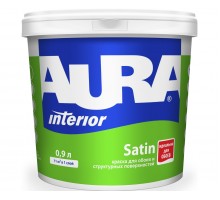 Краска ВД влагостойкая СБ для стен и  обоев под окраску AURA SATIN основа TR 9л