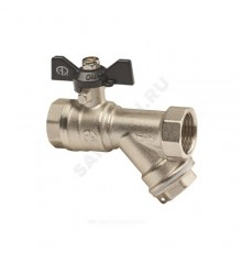 Кран шаровый AQUALINK ДУ-15 с фильтром вн/вн бабочка
