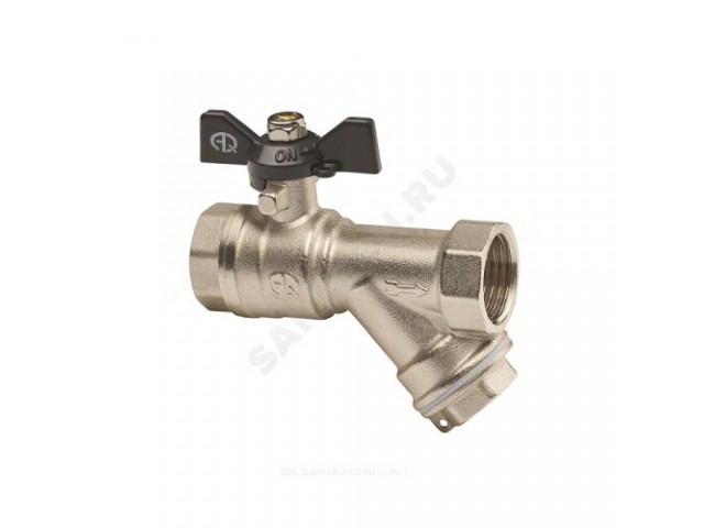 Кран шаровый AQUALINK ДУ-15 с фильтром вн/вн бабочка