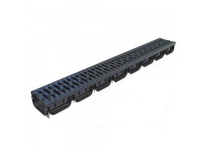 Лоток водоотводный S'park ЛВ-10.14.10-ПП пластиковый с пластиковой решеткой кл. А (комплект) 088208