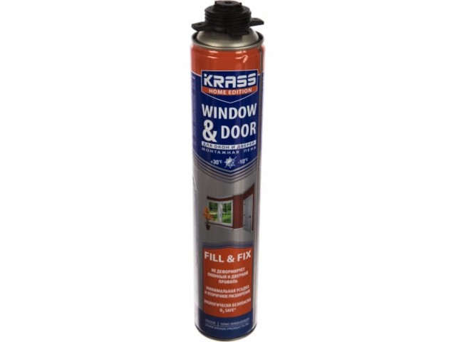 Монтажная пена професс KRASS Home Edition для окон и дверей 750мл (1 уп-12 шт) 
