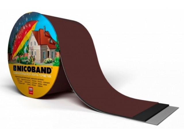 Лента-герметик NICOBAND ТехноНиколь 10мх10см коричневая 