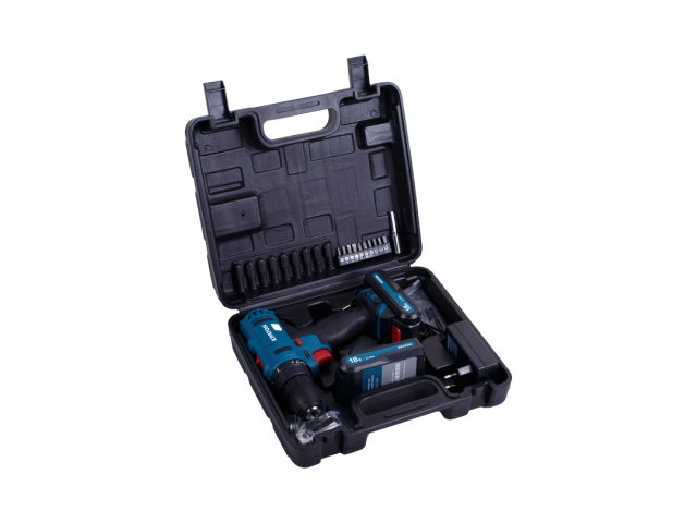 Дрель-шуруповерт Кратон CD-18-Li-2,0 18 В, 2х2А/ч, 0-400/0-1400об/мин, 32Нм, 10мм, кейс