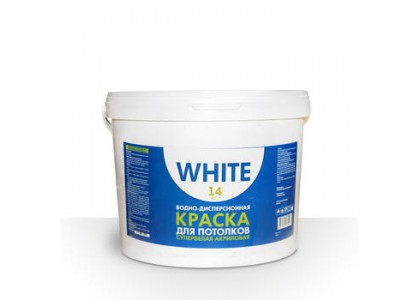 Краска ВД потолочная супербелая WHITE 14 кг