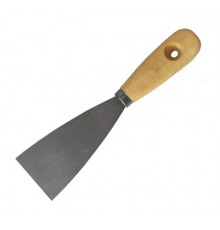 Шпатель 100 мм, стальной, деревянная ручка, Fit