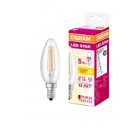 Лампа светодиодная LED 5Вт E14 STAR ClassikB нейтральный белый свет прозрачная колба