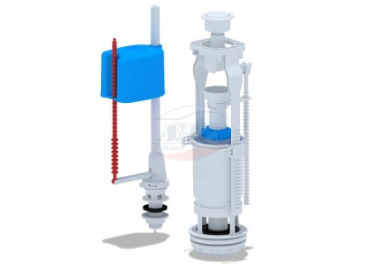 Арматура Ани Пласт верт 1/2  белая пластик кнопка WC 6550MH с нижней подводкой