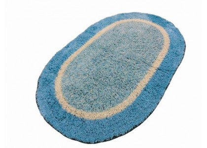 Коврик для ванны Стандарт хлопок овальный голубой 50x80см