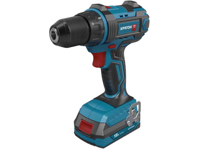 Дрель-шуруповерт Кратон BCD18-OFA SET 2х2А/ч, 18В, 0-450/0-1750об/мин, 50Нм,  кейс