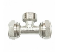 Тройник мет/пл обжим 16х1/2(НР)х16