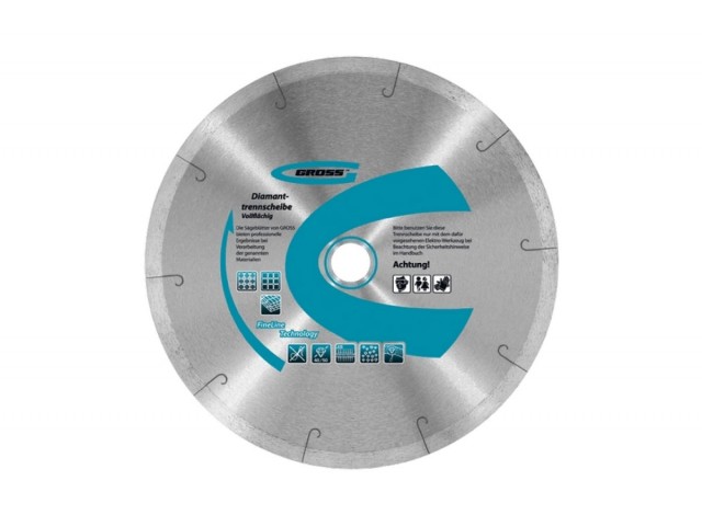 Круг алмазный 115 х 22,2 мм, сплошной, мокрый рез, Gross