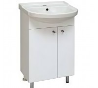 Тумба 50 Классик белый лак стенки белые с умывальником 50 Фостер (комплект)