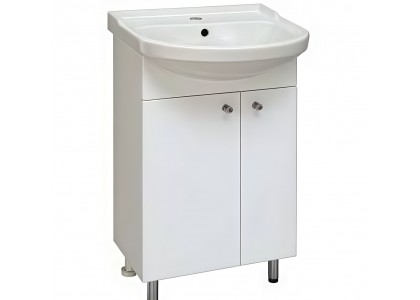 Тумба 50 Классик белый лак стенки белые с умывальником 50 Фостер (комплект)