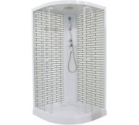 Душевая кабина 90*90*215 н/п ODA 5020 Р белый кирпич прозрачное стекло
