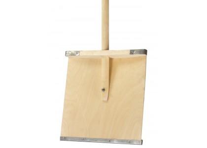 Лопата для уборки снега деревянная 400х450мм алюминиевая планка черенок