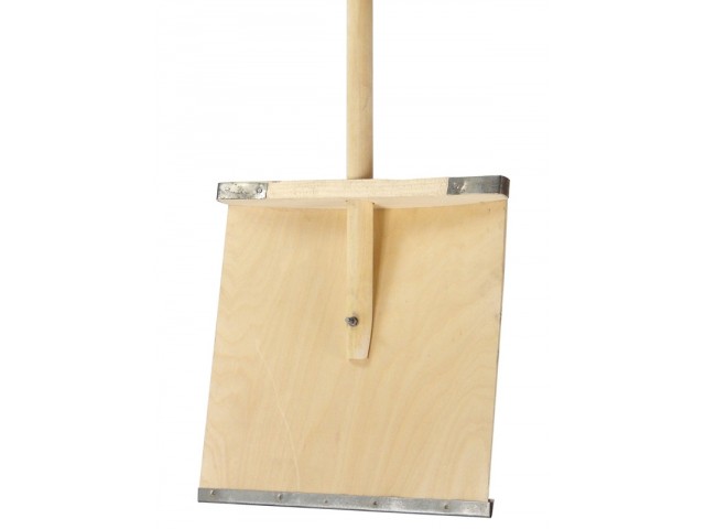 Лопата для уборки снега деревянная 400*450 мм, с черенком