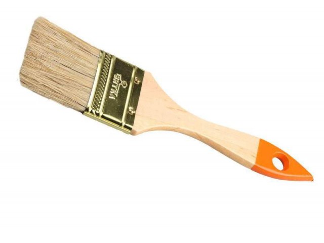 Кисть плоская  63 мм, натуральная щетина, деревянная ручка, Dexx практик