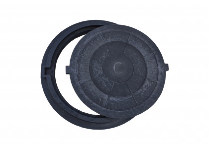 Люк полимерный 15кH до 1,5тн 780х630х80х20мм 27кг Д черный