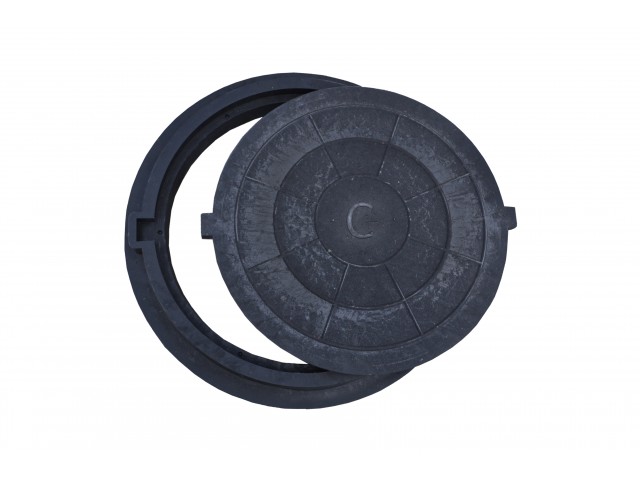 Люк полимерный 30кH до 3тн 780х630х80х30мм 32кг Л черный