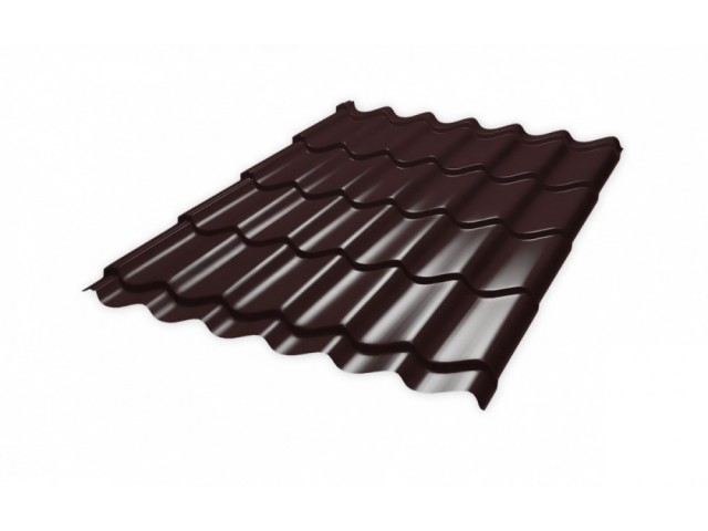 Металлочерепица Супермонтеррей (8017) шоколад 4,0*1,18м 0,45мм