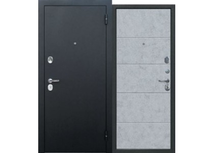 Дверь металлическая 7,5 см Гарда Букле черный/Бетон снежный 860х2050 правая