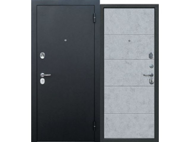 Дверь металлическая 7,5 см Гарда Букле черный/Бетон снежный 860х2050 правая
